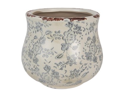 Keramický květináč CHIC DE BLEU Clayre & Eef 6CE2240S Ø 15x13 cm