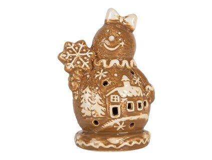 Dekorativní figurka sněhuláka Clayre & Eef 6CE2354 9x7x13 cm