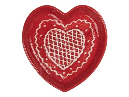 Keramický dezertní talíř GINGERBREAD HEART Clayre & Eef 6CE2359 17x17x3 cm
