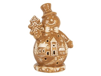Dekorativní figurka sněhuláka Clayre & Eef 6CE2348 11x8x16 cm