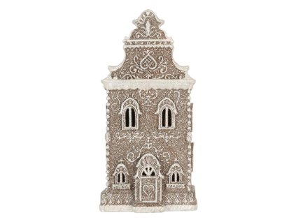 Dekorativní perníková chaloupka s LED osvětlením Clayre & Eef 6PR5808 LED 17x15x35 cm
