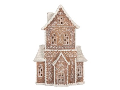 Dekorativní perníková chaloupka s LED osvětlením Clayre & Eef 6PR5809 LED 16x8x23 cm