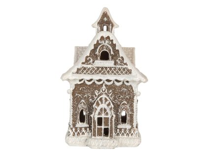 Dekorativní perníková chaloupka s LED osvětlením Clayre & Eef 6PR5810 LED 13x12x20 cm