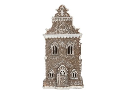 Dekorativní perníková chaloupka s LED osvětlením Clayre & Eef 6PR5815 LED 12x11x25 cm