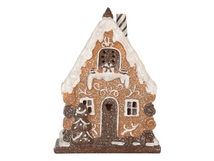 Dekorativní perníková chaloupka s LED osvětlením Clayre & Eef 6PR5823 LED 15x8x20 cm