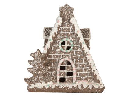 Dekorativní perníková chaloupka s LED osvětlením Clayre & Eef 6PR5824 LED 17x10x18 cm