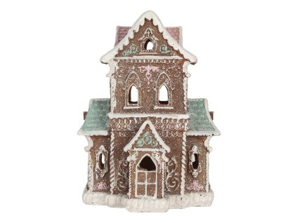 Dekorativní perníková chaloupka s LED osvětlením Clayre & Eef 6PR5844 LED 15x12x20 cm