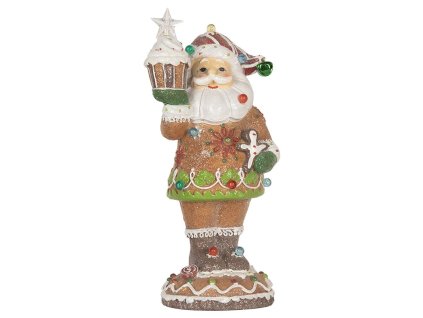 Dekorativní figurka Santa Clause s LED osvětlením Clayre & Eef 6PR5853 15x13x32 cm / 3xAAA