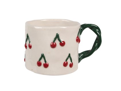 Keramický hrnek CHERRIES Clayre & Eef 6CEMU0149 13x9x7 cm / 200 ml