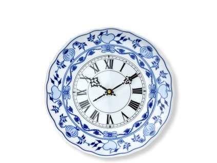 Hodiny závěsné 24 cm talíř Rokoko - cibulák