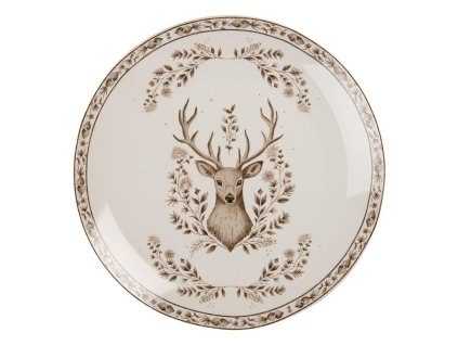 Porcelánový jídelní talíř GENTLE WILDERNESS Clayre & Eef GTWFP Ø 26x2 cm
