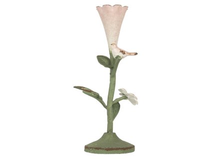 Kovový svícen FLOWER Clayre & Eef 6Y5953 12x12x26 cm