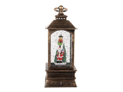 Vánoční lucerna s LED osvětlením a melodií Clayre & Eef 66410 8x8x20 cm / 3xAAA