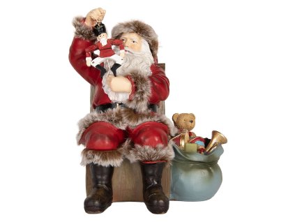 Dekorativní figurka Santa Clause Clayre & Eef 6PR5749 16x13x19 cm