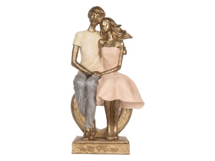 Dekorativní figurka sedícího páru Clayre & Eef 6PR5901 14x12x28 cm