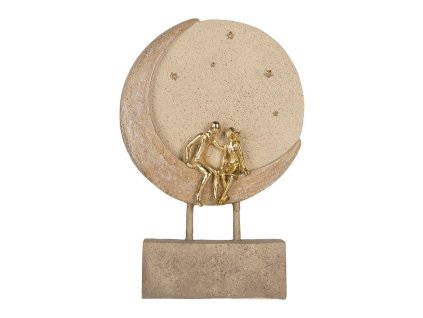 Dekorativní figurka sedícího páru na Měsíci Clayre & Eef 6PR5909 18x5x26 cm