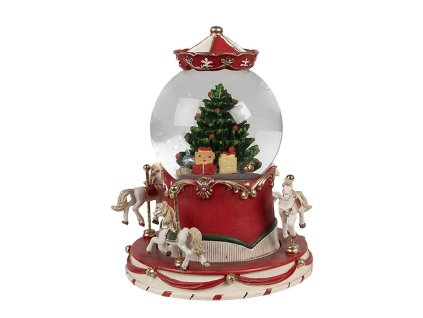 Vánoční dekorativní sněžítko s hudební skříňkou Clayre & Eef 65766 Ø 14x19 cm