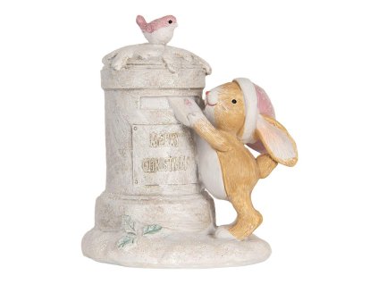 Dekorativní figurka králíka u poštovní schránky Clayre & Eef 6PR5879 11x8x11 cm