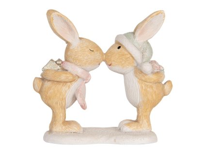 Dekorativní figurka králíků s dárky Clayre & Eef 6PR5882 10x5x10 cm