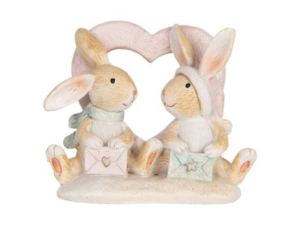 Dekorativní figurka králíků s dárky Clayre & Eef 6PR5883 11x6x9 cm