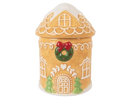 Keramická dóza GINGERBREAD HOUSE Clayre & Eef 6CE2363 Ø 13x17 cm