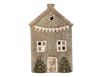 Dekorativní domeček na čajovou svíčku Clayre & Eef 6CE2281 10x8x15 cm