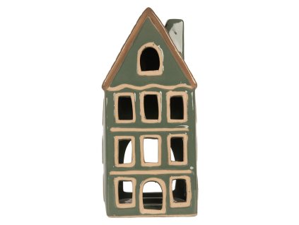 Dekorativní domeček na čajovou svíčku Clayre & Eef 6CE2312 9x8x19 cm