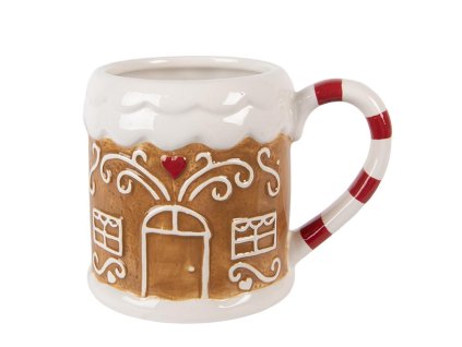 Keramický hrnek GINGERBREAD HOUSE Clayre & Eef 6CEMU0215 14x10x10 cm / 350 ml