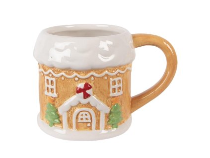 Keramický hrnek GINGERBREAD HOUSE Clayre & Eef 6CEMU0216 13x9x9 cm / 300 ml