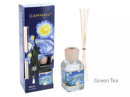 Carmani - Designový difuzér V. Van Gogh Hvězdné nebe vůně zeleného čaje - 100 ml