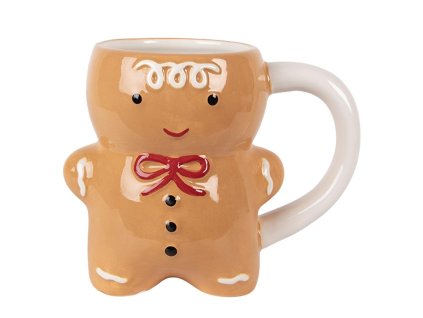 Keramický hrnek GINGERBREAD MEN Clayre & Eef 6CEMU0222 14x8x11 cm / 300 ml