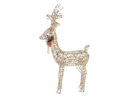 Dekorativní figurka jelena s LED osvětlením Clayre & Eef 66310 63x17x106 / 3xAA