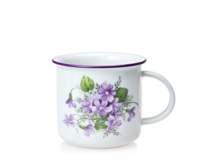 Hrnek Tina porcelánový plecháček 250 ml fialky
