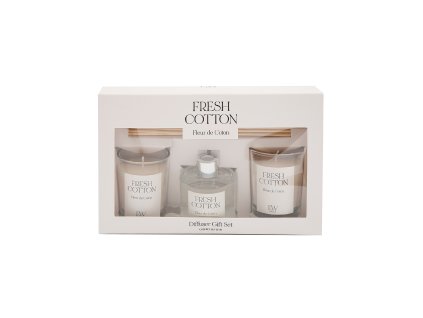 SIL - Dárková sada difuzéru a svíčky Fresh Cotton - 568 g