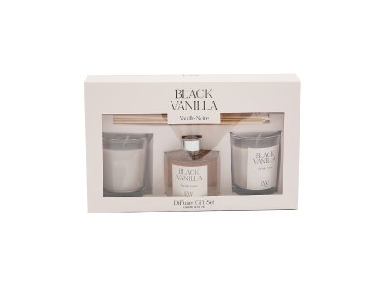 SIL - Dárková sada difuzéru a svíčky Black Vanilla - 568 g