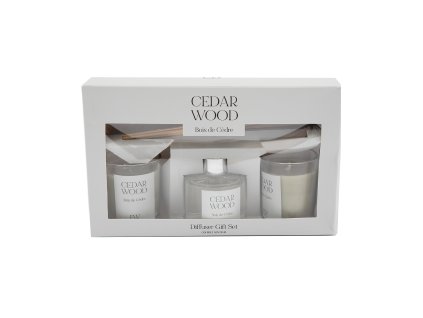 SIL - Dárková sada difuzéru a svíčky Cedar Wood - 568 g