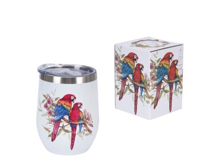 Termohrnek 330 ml - papoušci - ary červené