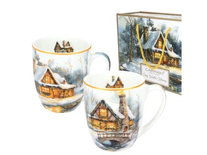 Hrnek 400 ml Zimní chaloupky - sada 2 ks