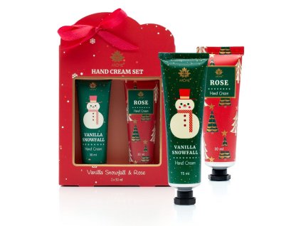 Dárková sada krémy na ruce Vanilla Snowfall a Rose - 2 x 30 ml