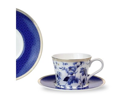 Šálek s podšálkem 220 ml z kostního porcelánu - cobalt flowers