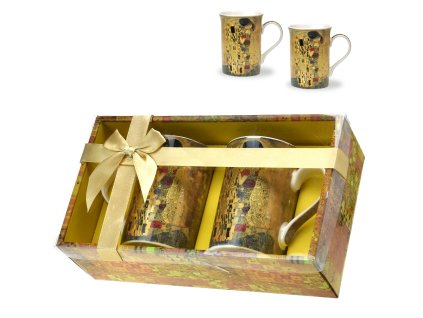 Hrnek 280 ml Gustav Klimt - Polibek gold - sada 2 ks