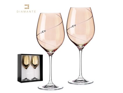 Sklenice Amber Silhouette 470 ml červené víno Diamante® sada 2 ks