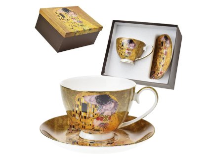 Šálek s podšálkem 250 ml Gustav Klimt - Polibek gold