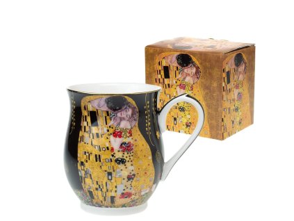 Hrnek 350 ml Gustav Klimt - Polibek (tmavý podklad)