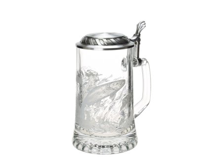 Korbel 500 ml skleněný s cínovým víčkem rybářský