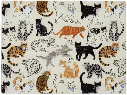 UW - Skleněné krájecí prkénko Feline Friends - 40 x 30 cm