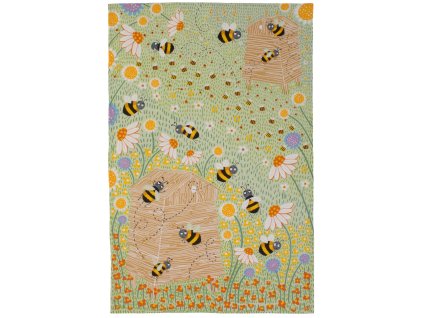 UW - Kuchyňská utěrka Daisy Bees Green