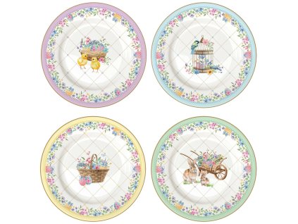 Easy Life - Porcelánové dezertní talíře Spring Bloom 4 ks - 19 cm