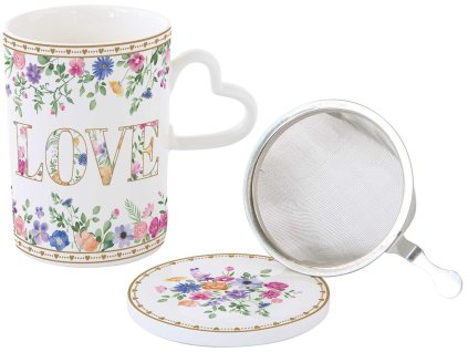 Easy Life - Porcelánový hrnek s čajovým sítkem Mon Easy Life - Porcelánový hrnek s čajovým sítkem Mon Amour - 350 ml- 350 ml