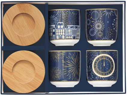 Easy Life - Sada čtyř pohárků na kávu Midnight - 110 ml